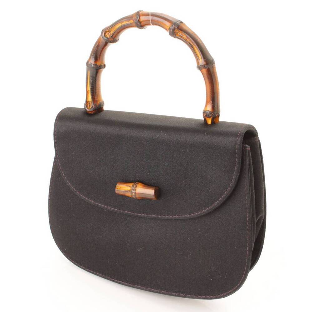 Gucci Bamboo Satin Handbag Black - Picture 2 of 10